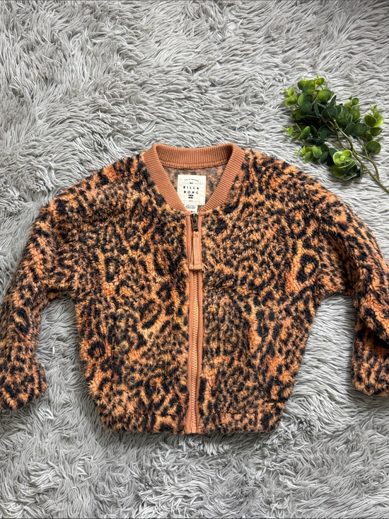 Billieblush Other - billabong  Leopard-Print Zip up Sherpa Jacket in brown and black size xxs